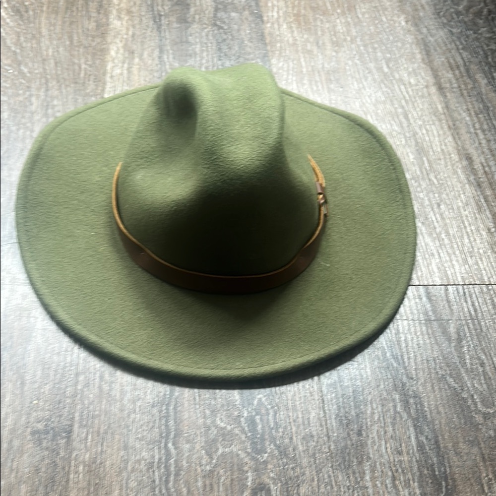 Brixton Olive Wool Rancher Hat with Brown Band